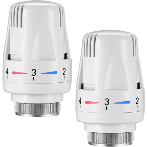 Lot de 2 Tête de Thermostatique M30 x 1,5, Valves Thermostatiques pour Radiateur, Tête de Remplacement de Vanne de Thermostat de Radiateur pour Maison Bureau (1/5)
