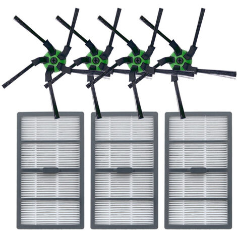 Accessoires pour Irobot Roomba S9 S9 Plus Robot Scanning, Kit de filtres pour aspirateur Pièces de rechange incluses pour Irobot Roomba S9 (4 brosses latérales, 3 filtres) (1/5)