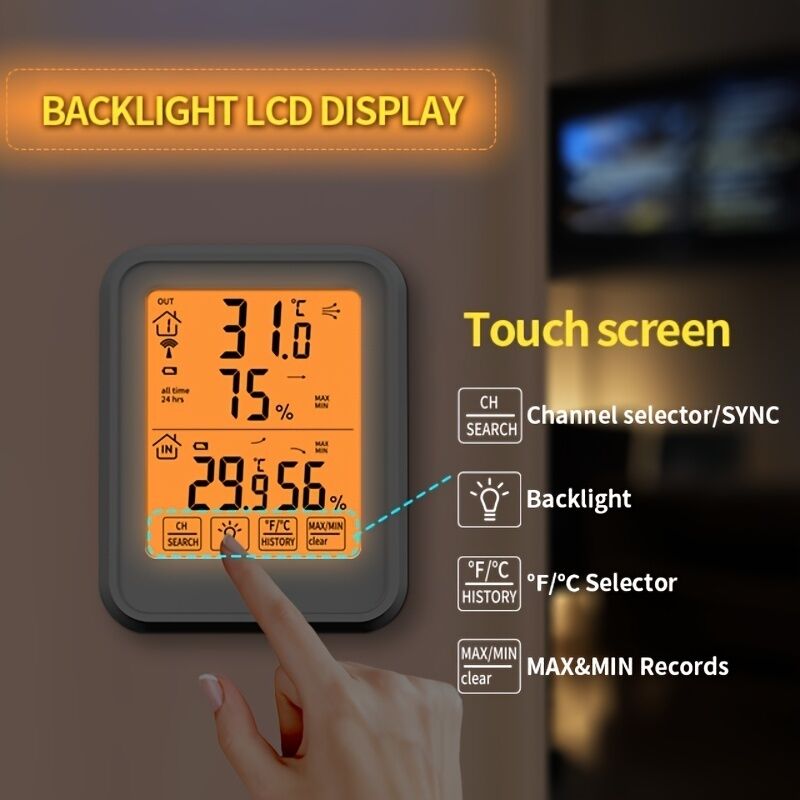 Thermomètre Hygromètre Numérique LCD - Mesure Température & Humidité Intérieure - Noir