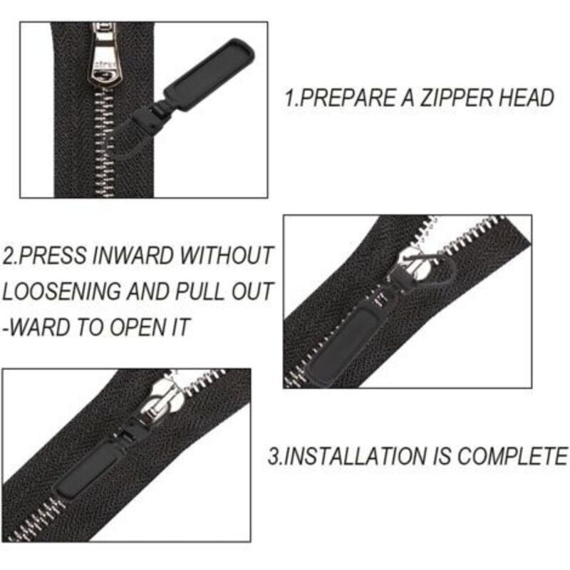 Lot De 10 Tirettes De Remplacement Pour Fermeture éclair - Métal, Plusieurs Coloris (noir, Argent, Or, Etc.) - Pour Vêtements, Sacs, Valises - Réparation Facile