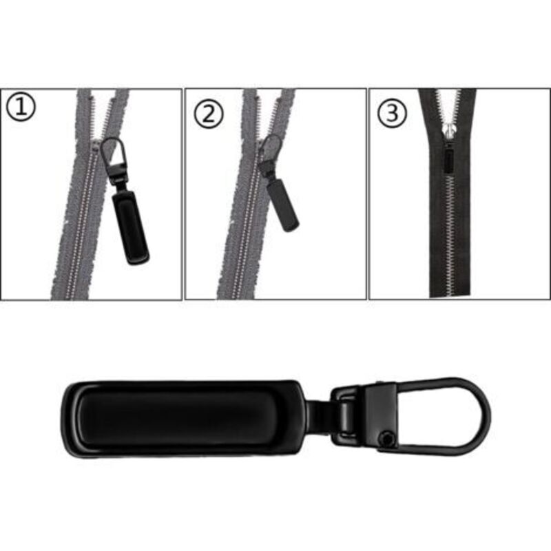 Lot De 10 Tirettes De Remplacement Pour Fermeture Éclair - Métal - 5 Couleurs (Noir, Argent, Or, Cuivre, Bronze) - Pour Réparer Vêtements, Sacs, Valises - Installation Facile Sans Outil