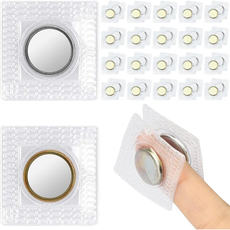 Lot De 20 Paires De Boutons Pression Magnétiques Invisibles - Aimant 1cm, PVC 2.5cm - Pour Sacs, Vêtements, DIY