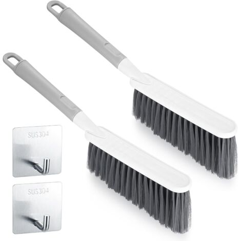 2 Pcs Balayette à Main, Balai à Main, Brosses à Main, Brosse de Nettoyage Domestique, Brosse de Cuisine avec Poils Doux, Balayeuse à Main pour Lit, Canapé, Meubles, Vêtements, Voiture (1/5)