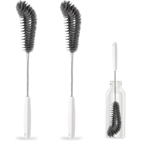 Lot de 2 brosses de nettoyage flexibles de 40 cm pour cuisine et salle à manger – Parfait pour les biberons, les bouteilles de sport, les verres, les tasses, les bocaux et les verres à pied (1/5)