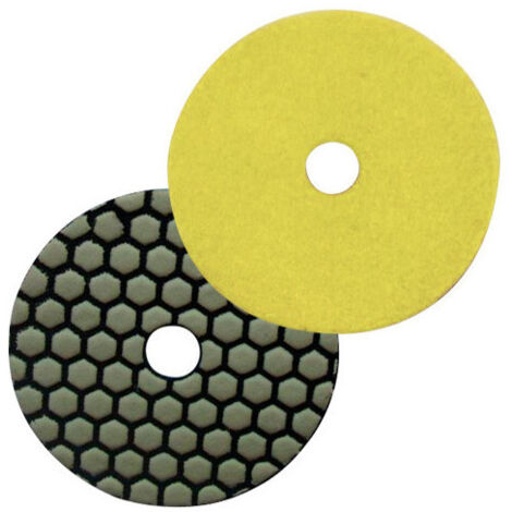 Diamwood Pad de polissage diamanté auto-agrippant D. 125 mm - Grain 200 - Spécial marbre, granit, pierre naturelle - Utilisation à sec - Qualité professionnelle pour métiers du BTP (1/2)