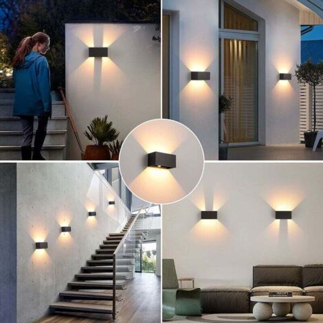 2 Appliques Murales LED 30W - Angle Réglable 0-120°, IP65 Étanche, 4000K Blanc Nature, Anthracite