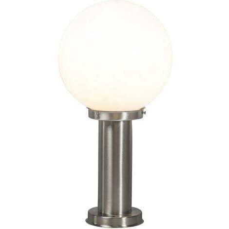 Qazqa – Potelet d'extérieur moderne en acier inoxydable – Ø 250 mm – Indice de protection IP44 – Lumière diffuse pour jardin et terrasse