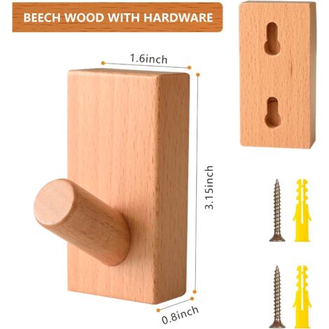PZJFH Lot De 2 Crochets Muraux En Bois Pour Plantes Suspendues - Support Jardinière Macramé