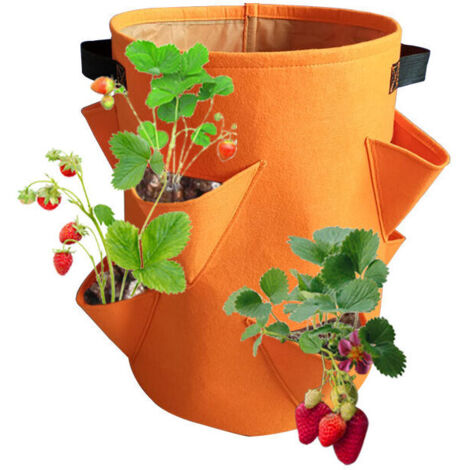 SUPVOX Lot De 6 Sacs De Culture Tissu Non Tissé Pour Pommes De Terre – Pots Jardinières Avec Poignées 16L