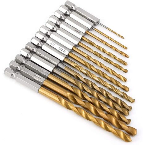 Foret Hélicoïdal M35 Coffin Titane 8,5 Mm - Tige Hexagonale 1/4" - Longueur Totale 115 Mm - Pour Métal, Bois, Plastique