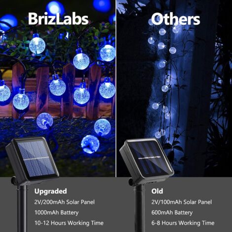 Guirlande Lumineuse Solaire, 60 Boules Cristal Led Avec Télécommande