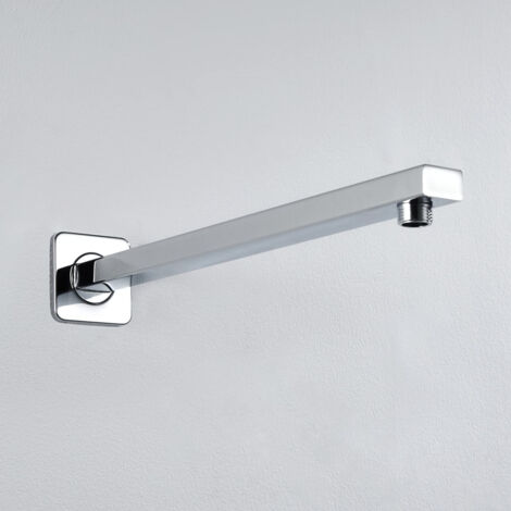 Bras de Douche Mural 40cm Support de Pommeau de Douche Mural Chrome (1/5)