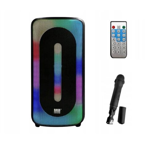 Enceinte Bluetooth portable avec microphone – Fonction karaoké et radio – Autonomie jusqu'à 9 heures – Puissance 150W
