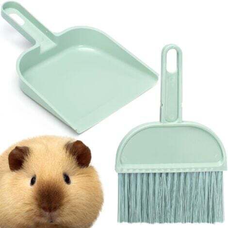 Nettoyeur de cage pour cobayes, mini pelle et balayette, idéal pour nettoyer les déjections de petits animaux comme les chinchillas, les hamsters et les lapins. (1/5)
