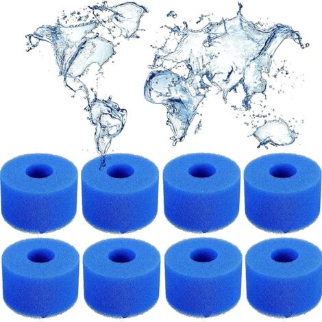 Readcly – Lot de 8 filtres en mousse type S1 – Réutilisables pour piscine et spa – Dimensions 108x73mm – Finesse de filtration optimale (1/5)