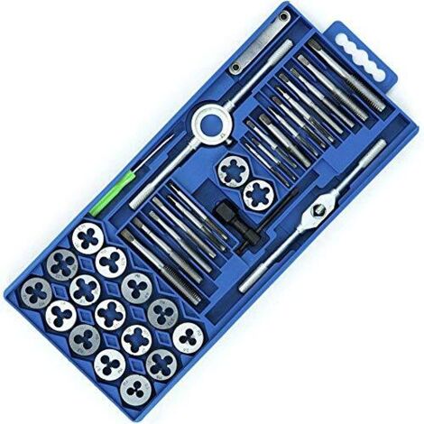 Naizy – Coffret de 40 tarauds M3-M12 en acier au carbone – Inclus clé à taraud réglable et porte-matrice – Pour taraudage précis (1/5)
