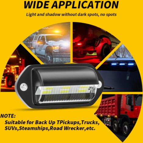 2 Feux LED Pour Plaque D'immatriculation - 12V/24V - Étanche IP65 - Pour Voiture, Camion, Remorque
