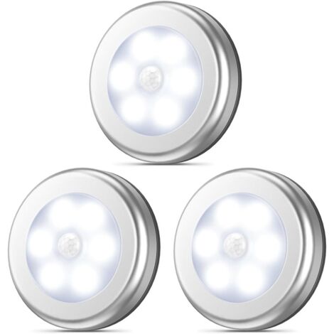 Détecteur de mouvement, Veilleuse LED sans fil sans fil Stick-Anywhere, éclairage de placard, éclairage d'escalier, éclairage de robinet, éclairage de sécurité pour couloir,cuisine (blanc - paquet de (1/2)