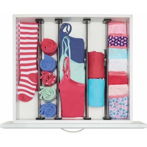 GUHAOOL Séparateurs De Tiroir, Lot De 4 Organisateurs De Tiroirs Réglables 37.5-54C, Separateur