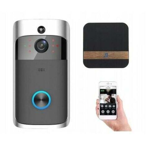 Jusch – Interphone vidéo sans fil HD 1080P – Caméra intelligente avec détection de mouvement – Vision nocturne infrarouge – Application de contrôle