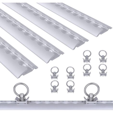 Naizy – Kit de rails de transport aérien 4 pièces 1 m – Aluminium anodisé – 10 œillets d'arrimage – Fixation M6 pour sécurisation chargement (1/5)