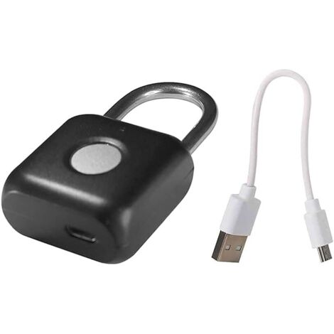 Cadenas à empreintes digitales, serrure intelligente rechargeable par USB, cadenas sans clé pour salle de sport, porte, bagages, valise, école (1/4)