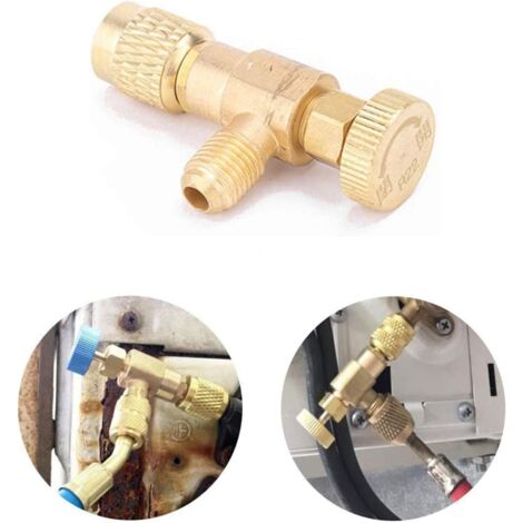 Vanne De Réservoir De Réfrigérant SAE 1/4" - Vanne Climatisation Anti-Fuite En Cuivre Et ABS Pour Entretien AC