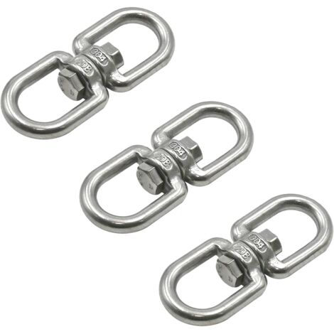 Manille Pivotante Double Mâchoire 12mm Acier Inoxydable 304 - Connecteur Antirouille 360° Pour Levage Et Ancrage