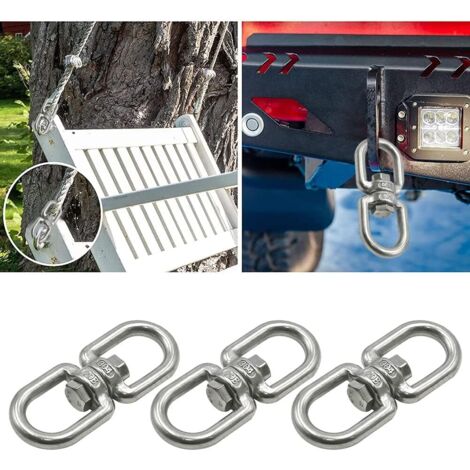 Lot De 5 Porte-clés Pivotants M6 En Acier Inox 304 – Anneau Tournant 360° Antitangle Ultra Résistant