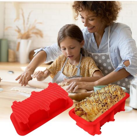 Lot De 2 Moules à Pain En Silicone Sans BPA - Dimensions 20 X 10 X 5,5 Cm - Anti-Adhésif, Résistant à La Chaleur (-30°C à 230°C) - Pour Four, Congélo, Lave-Vaisselle - 2