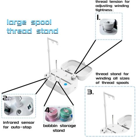Lhnjkmgry Grand Porte- De Bobine Blanc Avec Bouchon Automatique Pour