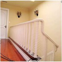 Filet De Protection Pour Escaliers - 3 Mètres - Sécurité Enfants Et Animaux - Balcon, Balustrade - Marron