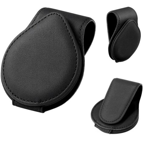 Porte Lunettes pour Voiture, Accessoire Auto pour Lunettes de Soleil Carte Ticket, Noir, 9X4.5CM (1/5)