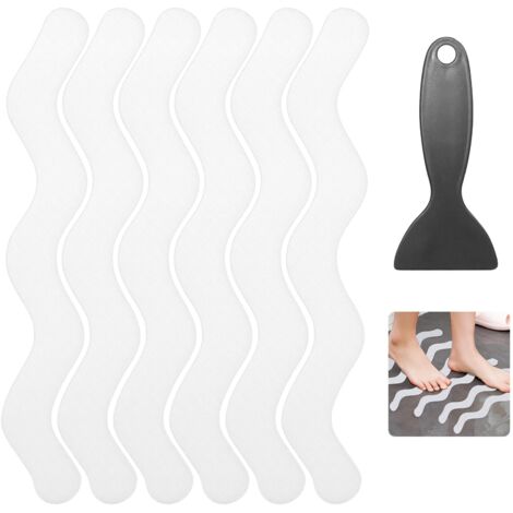 36 Pièces Antidérapant Douche, Bande Anti Dérapant Douche avec Grattoir, Stickers de Baignoire Antidérapants, Bandes Baignoire Sécurité, Autocollants Antidérapants Salle Bain (Transparent)