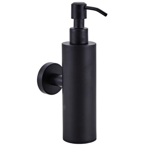 Distributeur de savon, distributeur de savon mural rechargeable, distributeur de savon pour les mains en acier inoxydable - noir