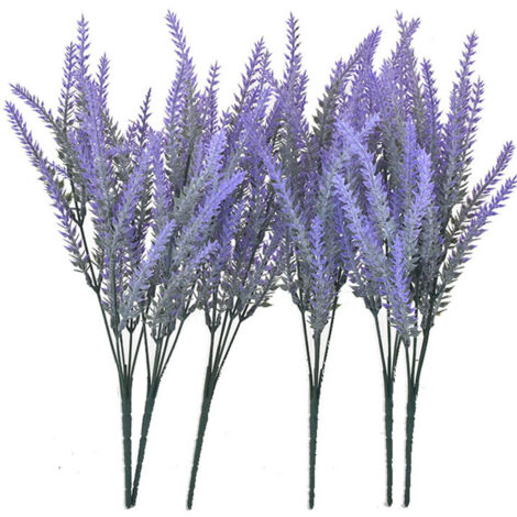Lot de 6 fleurs artificielles de lavande violette, Décoration élégante pour maison et événements, Tiges flexibles en acier, Facile à nettoyer, Cadeau romantique et chic (1/5)