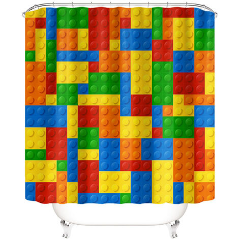 Rideau de Douche en Polyester 165×180 cm – Hydrophobe, Imperméable, Séchage Rapide – Inclus 12 Crochets Métalliques – Salle de Bain Moderne et Polyvalente