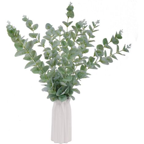 12 branches d'eucalyptus artificielles, décoration de feuilles d'eucalyptus (1/5)