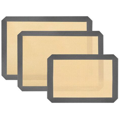 Tapis de Cuisson en Silicone 3 Pièces - Set de Plaques de Cuisson Réutilisables pour Four et Micro-ondes (1/5)