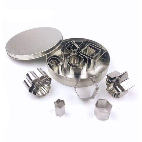Ensemble de 24 Mini Emporte-Pièces en Acier Inoxydable - Pour Fondant, Pâtisserie et Loisirs Créatifs, Outils de Décoration