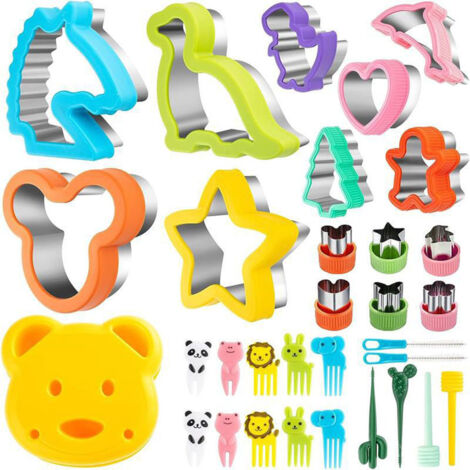 Kit de 32 Emporte-Pièces à Pain pour Enfants - Formes Animaux et Personnages, Acier Inoxydable Sans BPA