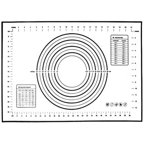 Tapis de Cuisson en Silicone Noir 60x40 cm - Pour Pizza, Biscuits et Cuisson sans Papier Sulfurisé