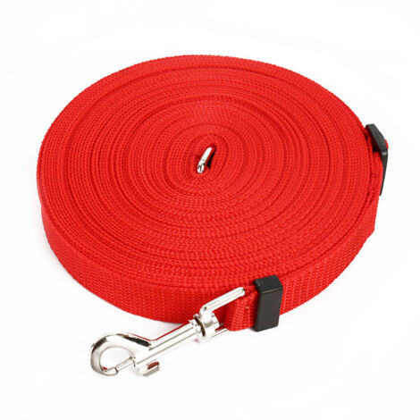 Laisse longue pour chien, 15 m, rouge, 2 cm, pour entraînement