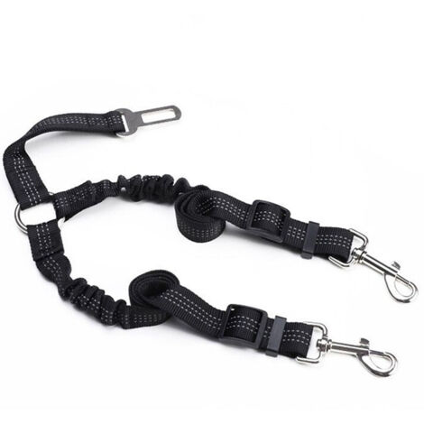 Laisse double pour chien, anti-embrouillement, rotative à 360°, noir