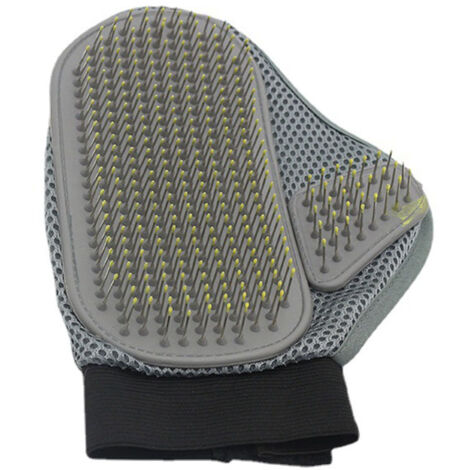 Lot de 2 gants de massage et de toilettage pour animaux, permettant de brosser et masser tout en retirant les poils morts