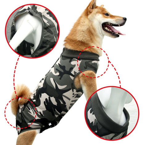 Combinaison de récupération post-opératoire pour chien, camouflage, taille XL