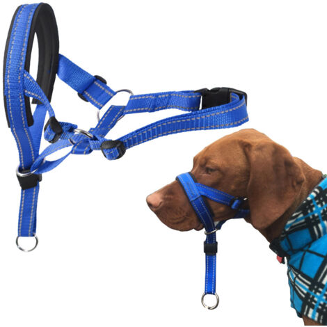 Muselière pour chien bleue - Taille XL (tour de cou 40-54 cm) - Confortable, sécurité renforcée, pour grands chiens