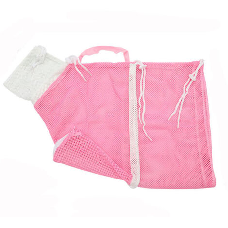 Lot de 2 sacs de bain pour chat de troisième génération, en filet anti-morsure, couleurs rose et blanc, modèle amélioré