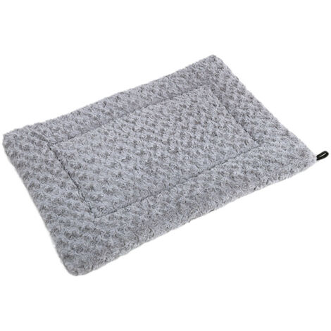 Coussin moelleux pour petits chiens/chats, lavable, gris clair, 60 x 40 cm (1/4)