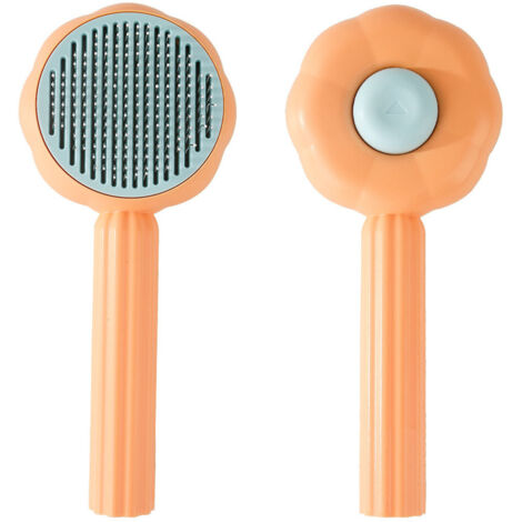 Brosse pour chat couleur orange doux - Lot de 2 - Packaging neutre en anglais, douce sur la peau
